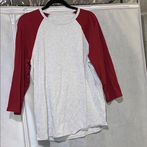 Lulu Lemon Red & Grey Mid- Sleeve T-Shirt